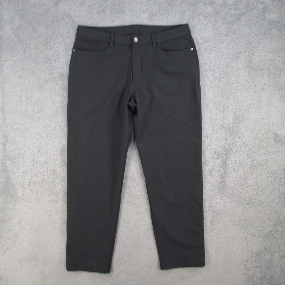 Lululemon Commission Slim Fit Pants Mens 34 Charcoal Grey 5 Pocket LM5AQHS